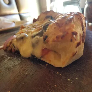 Chicago style pizza, described as 3" deep dish