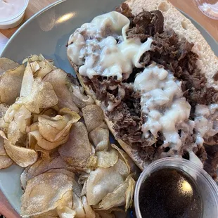 French dip and those amazing raw fries (and that ranch!! Yum!)