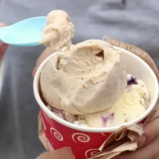 2 scoops: Vietnamese Cinnamon and Blueberry Pancake ($5.75)