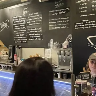 Menu board, almost Salt'N Straw like