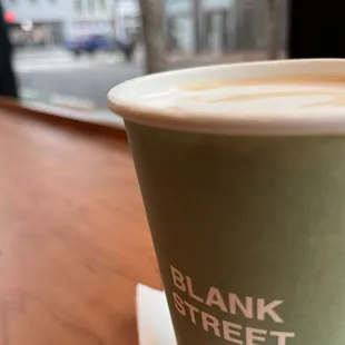 a cup of coffee on a table