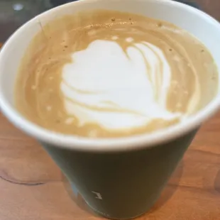 a cup of coffee on a table