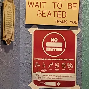 Please wait to be seated