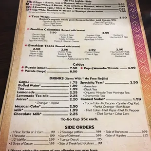 menu