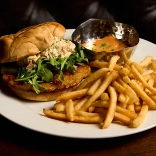 A juicy, tender chicken burger, grilled to perfection and packed with flavor in every bite.