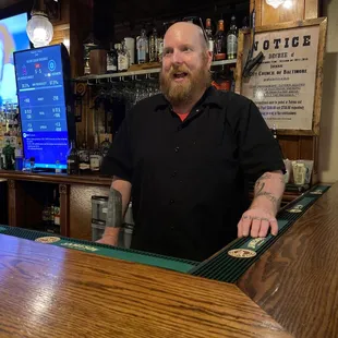 a man behind the bar