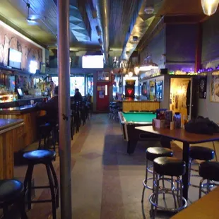 Looking towards the front door from the far back of the bar.