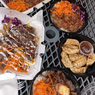 a variety of food items