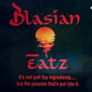 a sign for blasian eatz