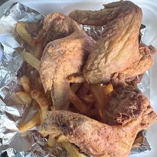 Huge Jumbo WIngs and fries