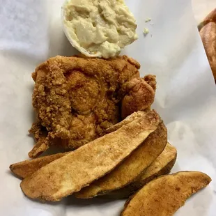 2 piece all white with potato salad