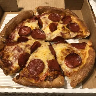 Small pepperoni pizza