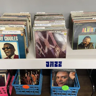 Our Jazz section! Still working out the kinks but it&apos;s roughly divided between big band, smooth/fusion, and ragtime!