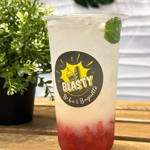 Strawberry Yakult Soda