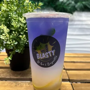 Blue Butterfly Yakult Soda