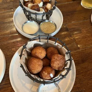 Pretzel bites and mac&amp;cheese balls