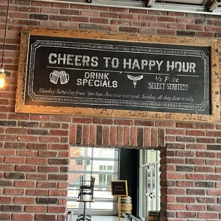 Happy hour Monday-Saturday