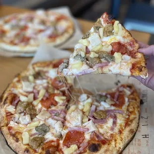 Build Your Own Half 11-inch Pizza. I am not a pineapple on pizza person. The one in the picture is my dad's