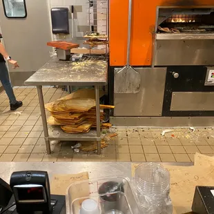 Food/trash all over the floor