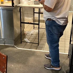 Trash all over the floor