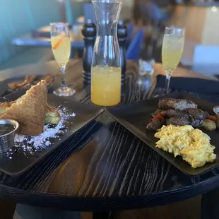 Stuffed French toast &amp; Steak and Eggs