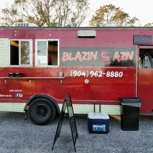 a red food truck
