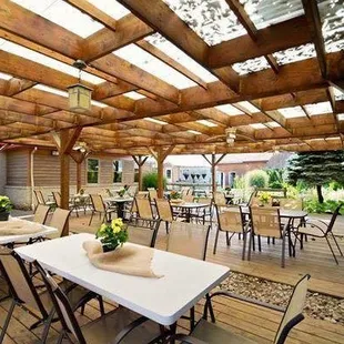 Our great patio that opens the moment the temperatures rise!