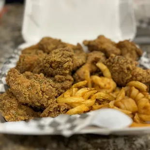 Chicken + curly fries