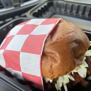 Blazing coop chicken sandwich