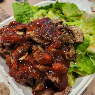 Steak plate all salad