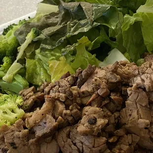 Steak Plate, all salad with Steamed Broccoli 11-1-21