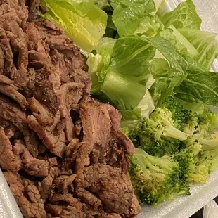 Steak salad with broccoli addition 8-7-21