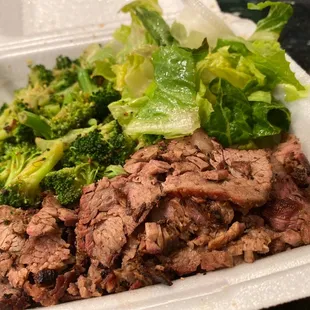 Steak Plate all salad &amp; additional Steamed Broccoli 3-23-22