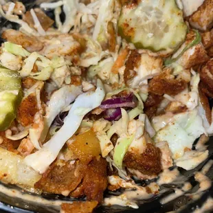 a close up of a plate of food