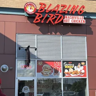 the front of the restaurant