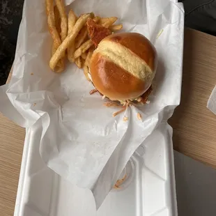  a sandwich and fries