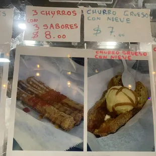 a variety of churros