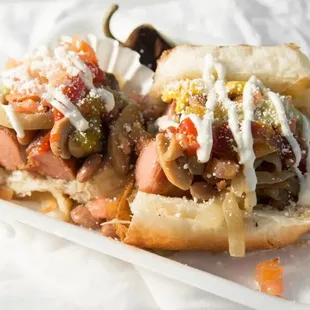 food, hot dog, sandwich, hot dogs
