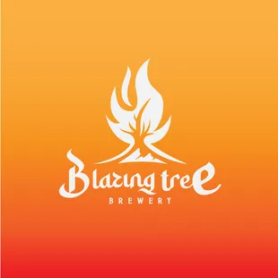the logo for blazing tree brewery
