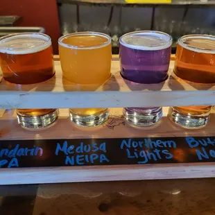 Flight of beers with our amazing bartender Corina!