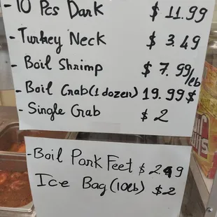 the price of the food
