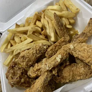 Butter garlic wings w/fries