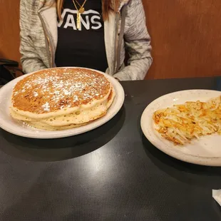 Pancake and hashbrowns