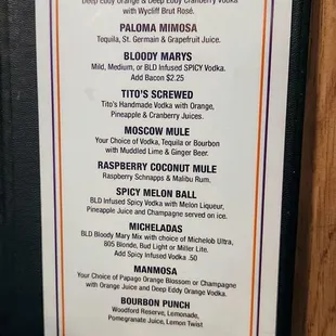 menu