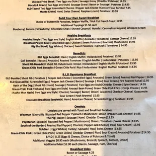 Menu (as of May 2022)