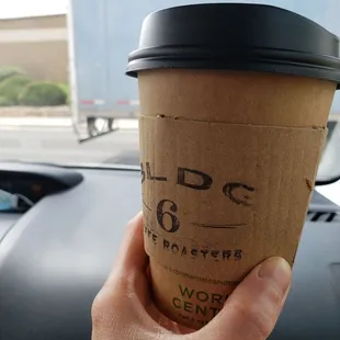 Latte to-go. Curbside pickup available