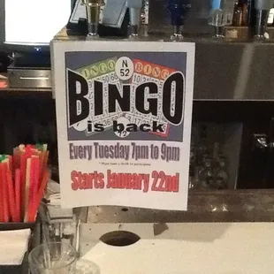Free bingo every Tuesday @ 7:00pm