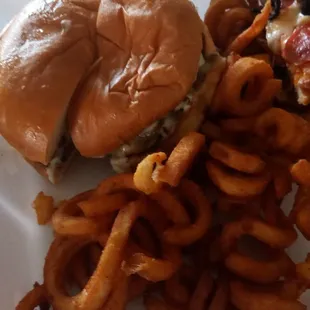 a burger and french fries