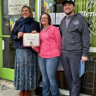 Award Commemorating the April Grand Opening!