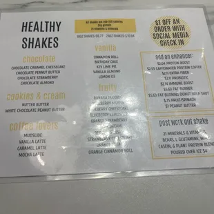 Shake Menu at Blend!